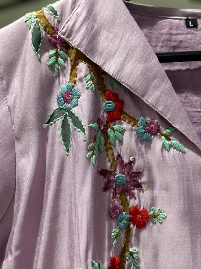 C127 Trendy cord set with Roman silk