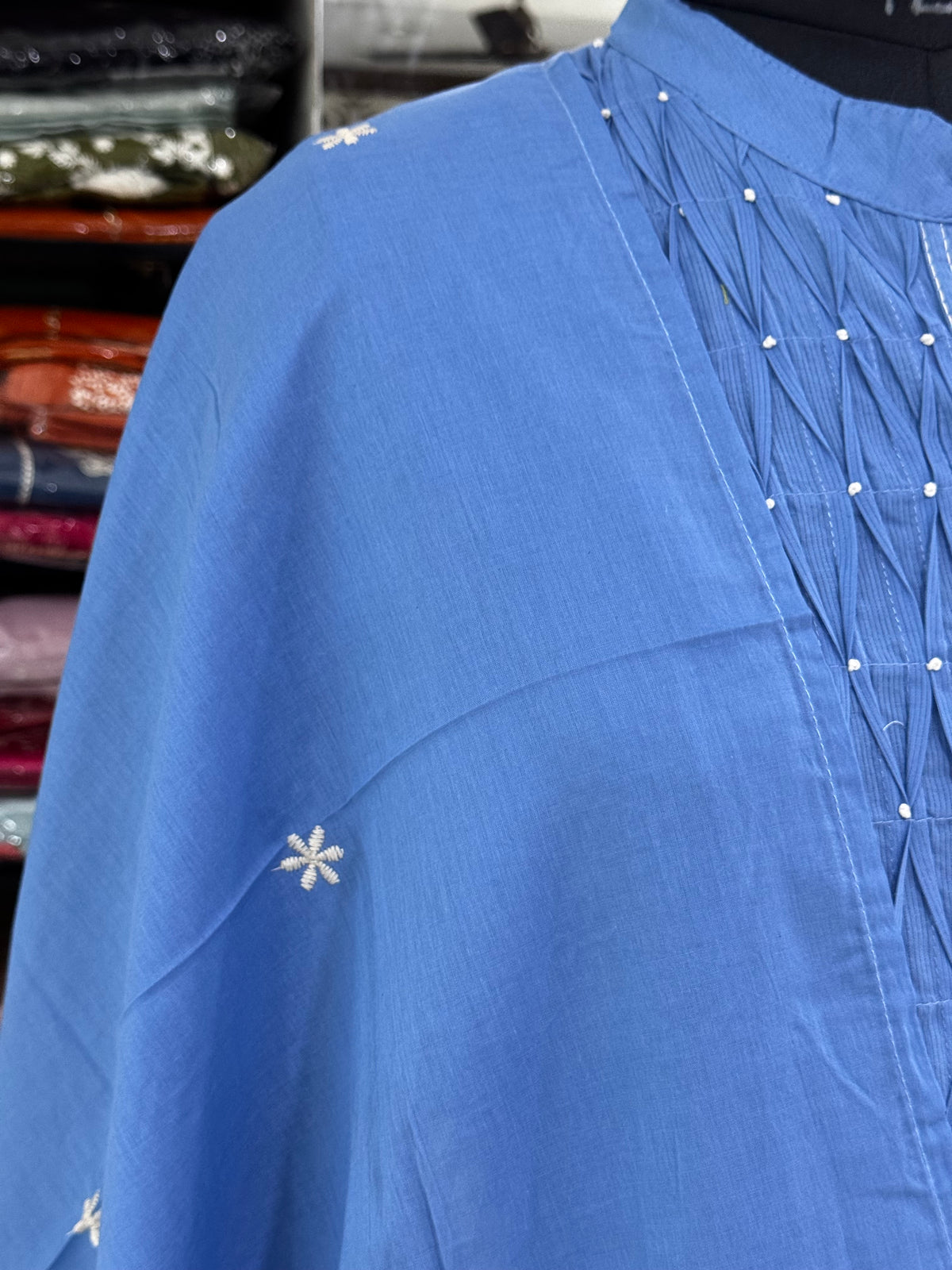 K249 blue colour Vatican silk 3pice suit set