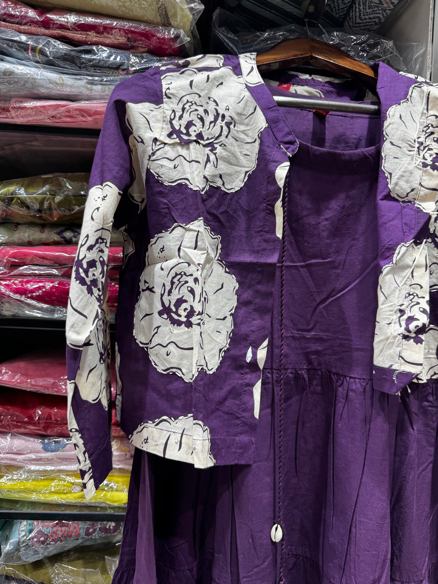 F118 Jacket style jaipur  cotton frock