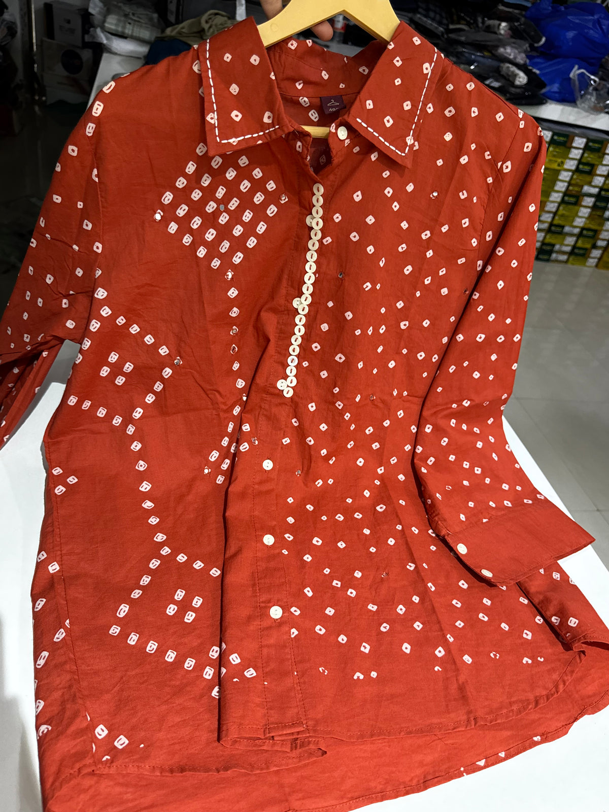 SH16 Jaipur cotton bandhini shirt