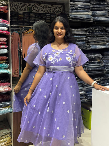 F140 Jamdani Poncho dress