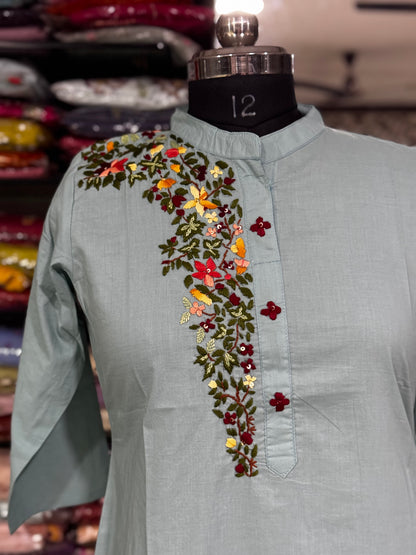T13 Jaipur Cotton BACK&FRONT Handwork  Kurti