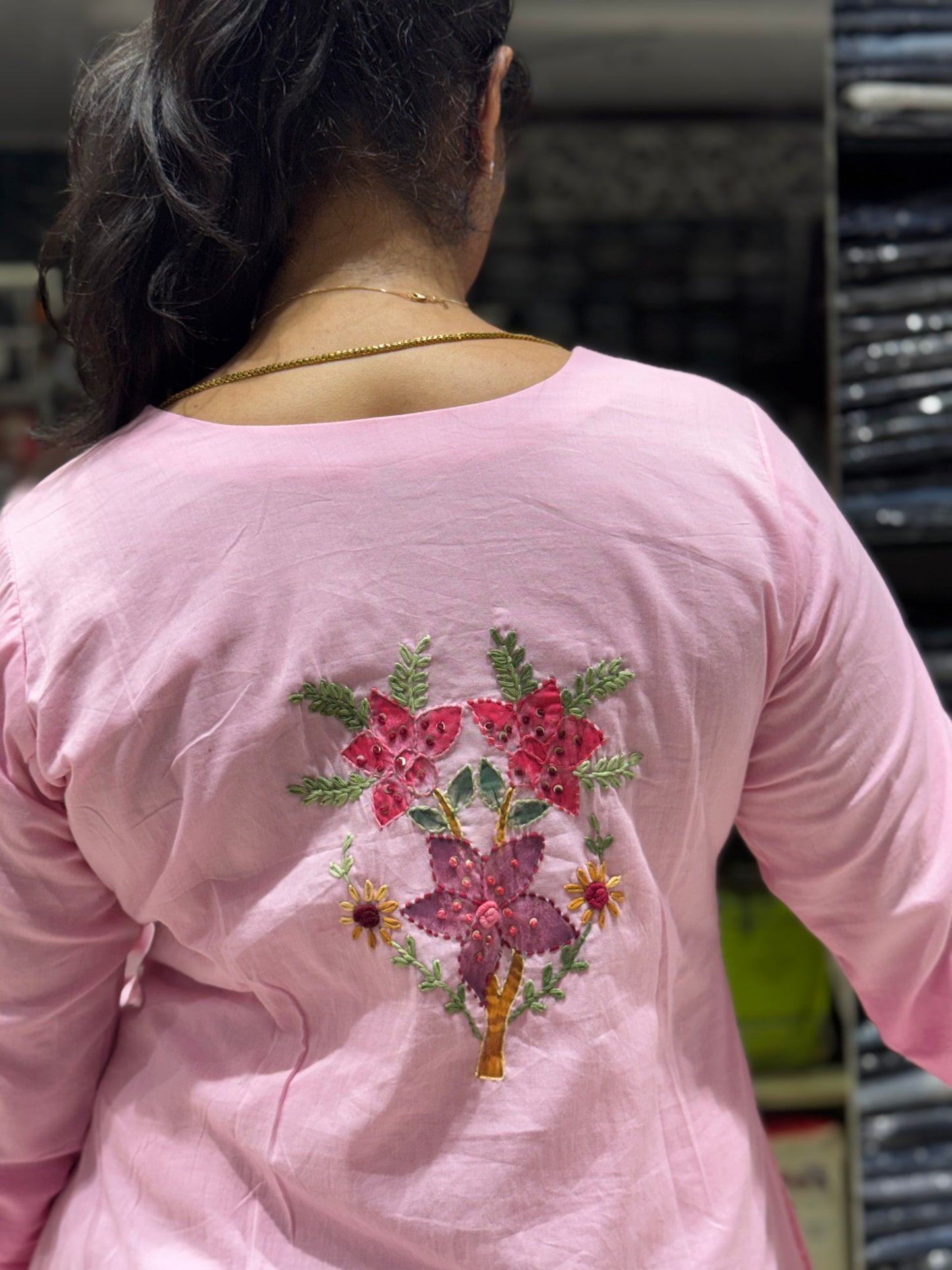F130 Pink Ombre Mul cotton dress