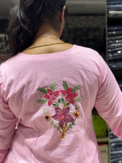 F130 Pink Ombre Mul cotton dress