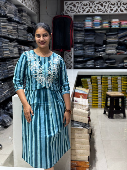 F62 STRIPES BLUE GOWN WITH JACKET