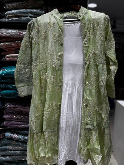 F65 IMPORTED FABRIC JACKET STYLE GOWN M&L