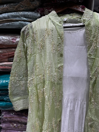 F65 IMPORTED FABRIC JACKET STYLE GOWN M&L