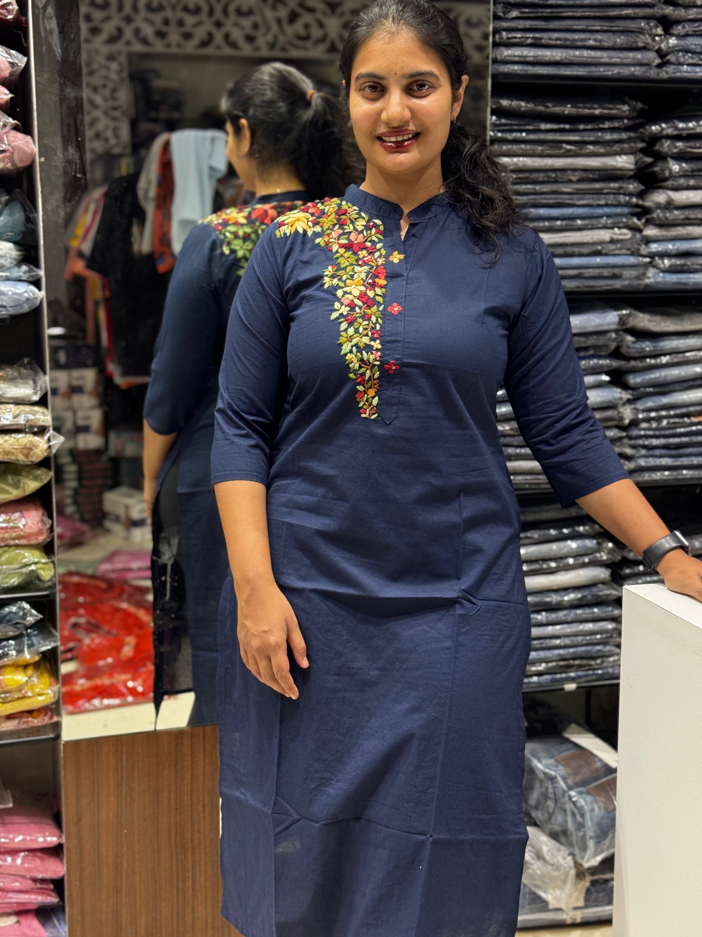 T13 Jaipur Cotton BACK&FRONT Handwork  Kurti