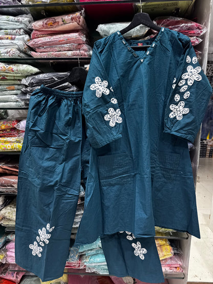 C67 COTTON CORD SET WITH APPLIQUE WORK