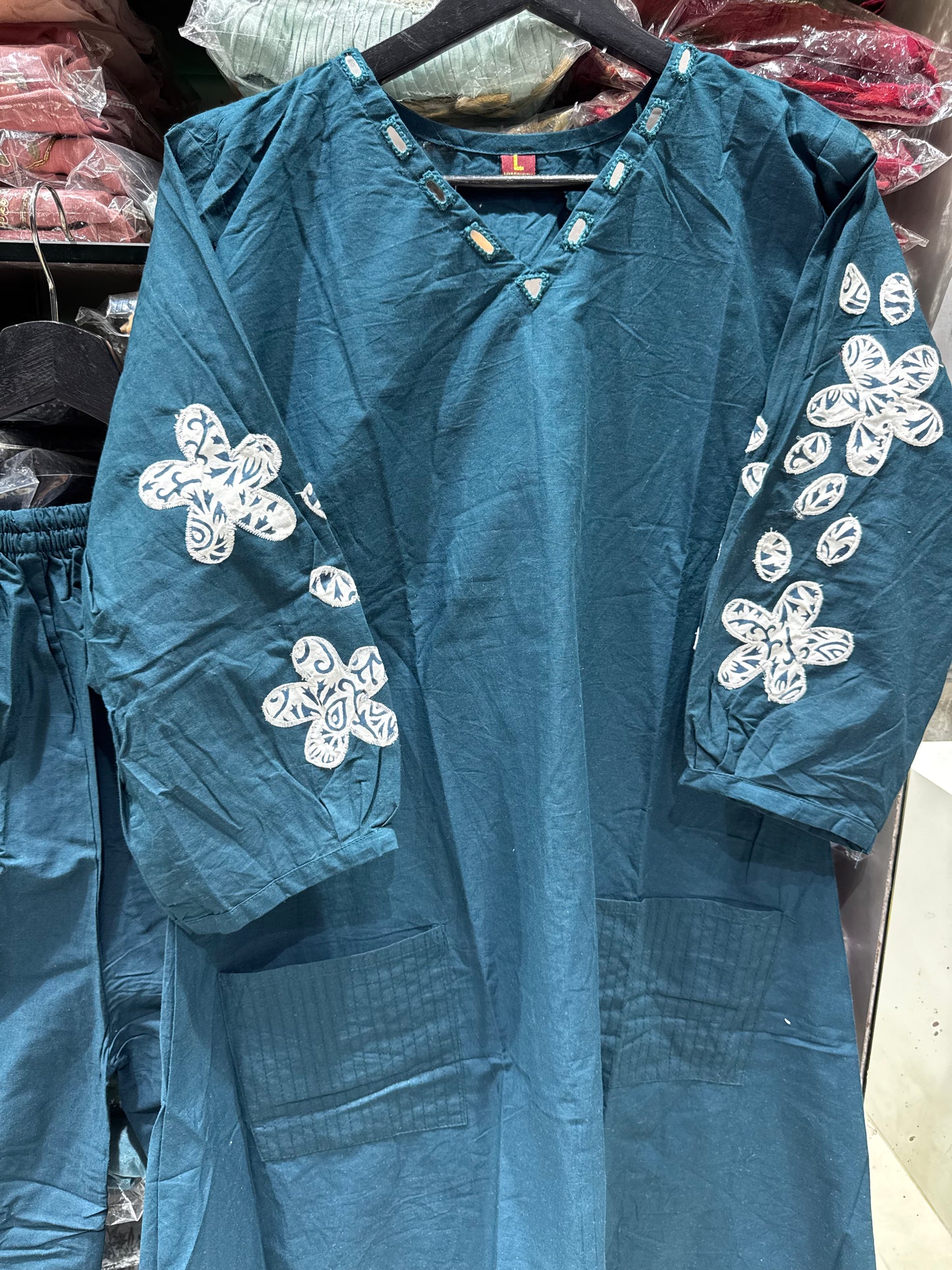 C67 COTTON CORD SET WITH APPLIQUE WORK