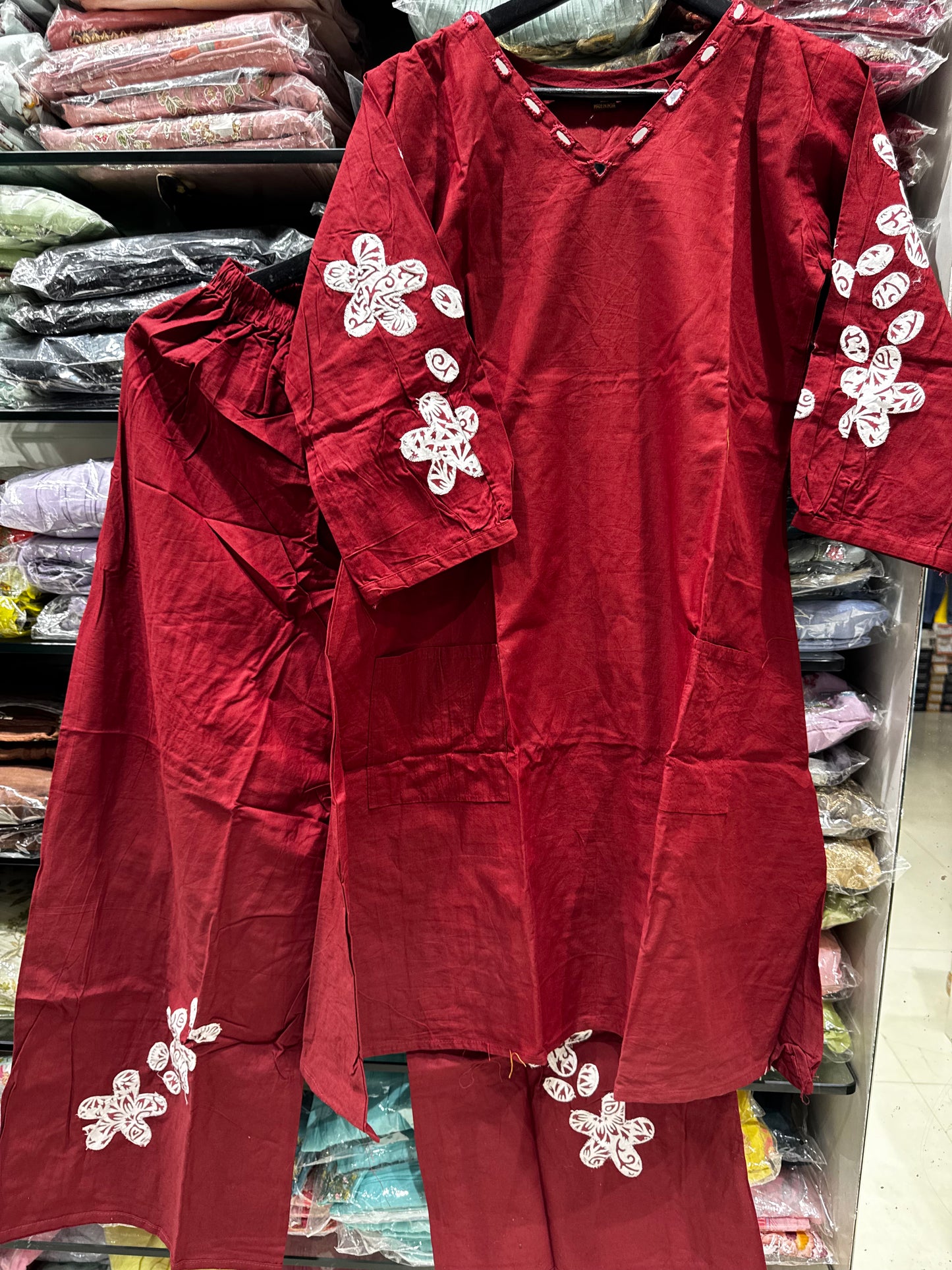 C67 COTTON CORD SET WITH APPLIQUE WORK