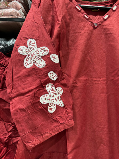 C67 COTTON CORD SET WITH APPLIQUE WORK