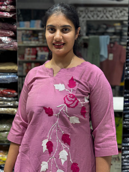 F74  SLUB SILK KURTI/GOWN