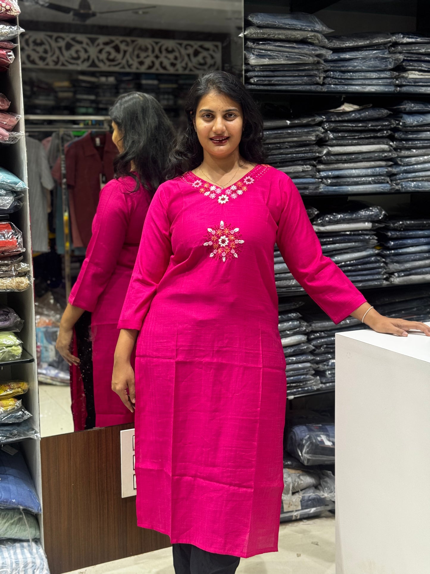 T29 KANTHA WORK KURTI TOP