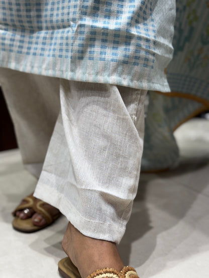 k150 Checks khadhi cotton 3pc set