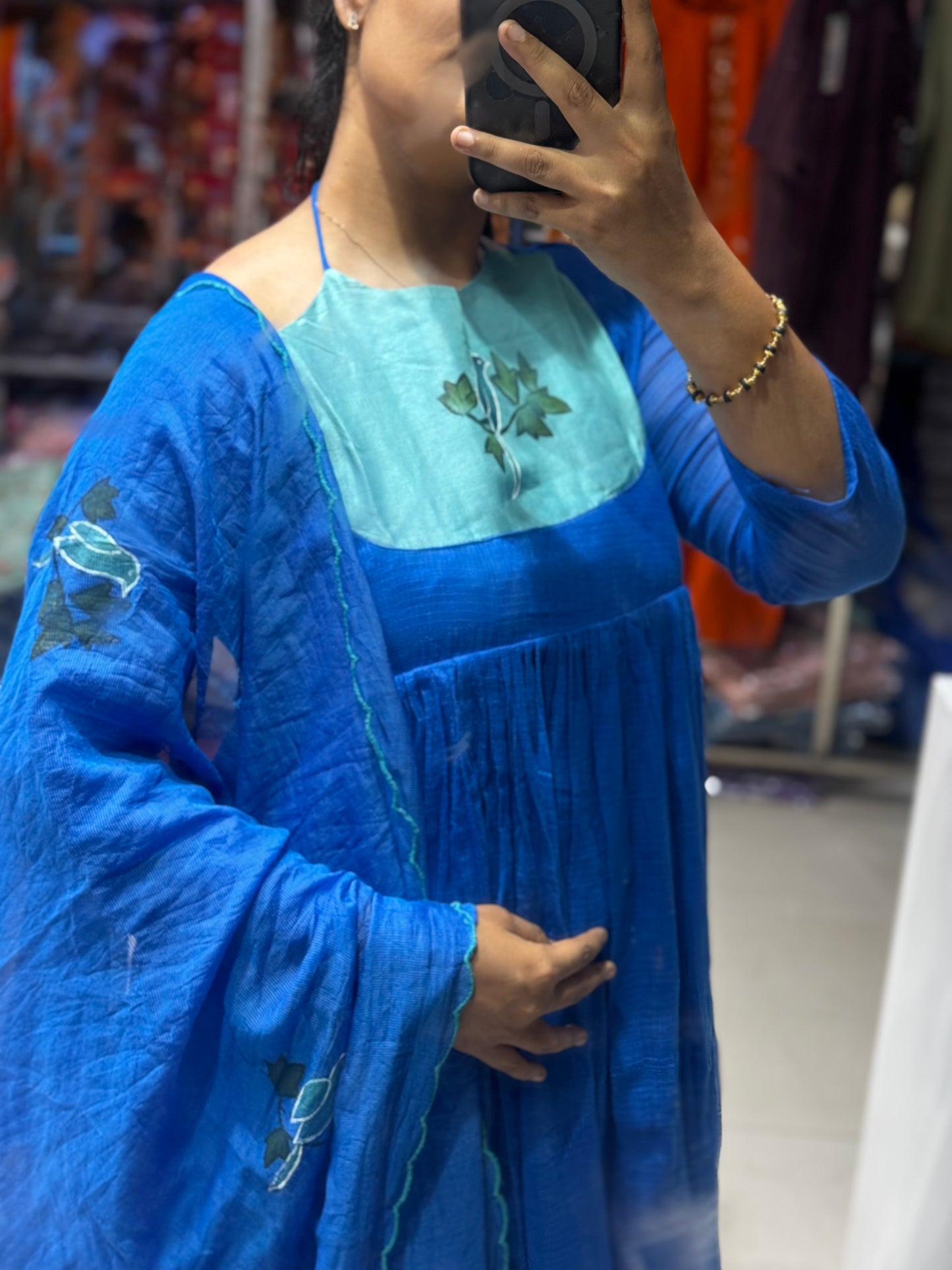 K153 BLUE MULKOTA THREE PEICE SUIT SET