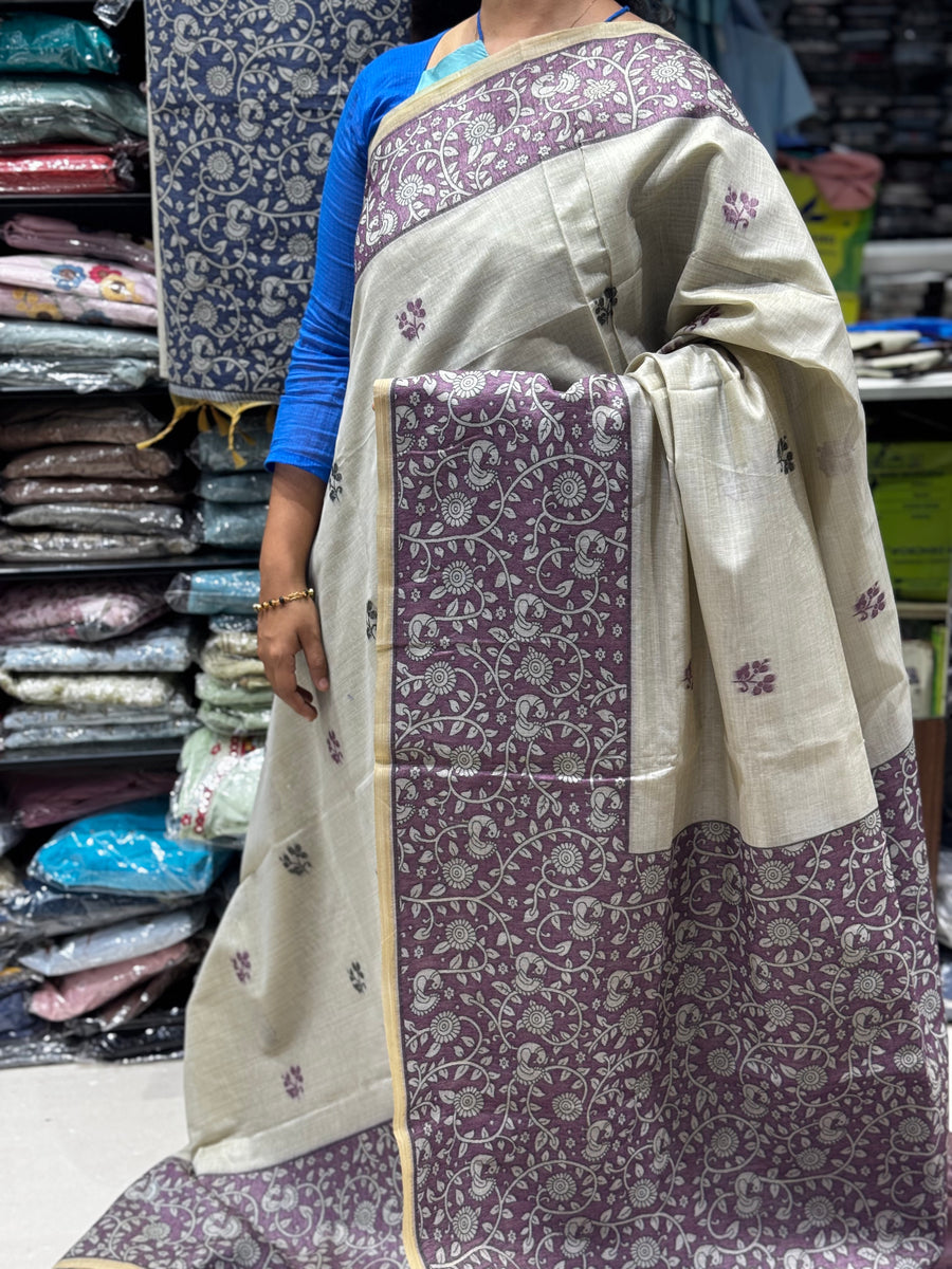 S1 CHANDERI COTTON WITH KALAMKARI BORDER