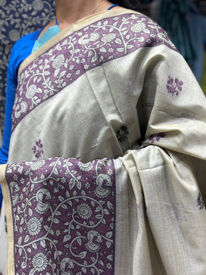 S1 CHANDERI COTTON WITH KALAMKARI BORDER