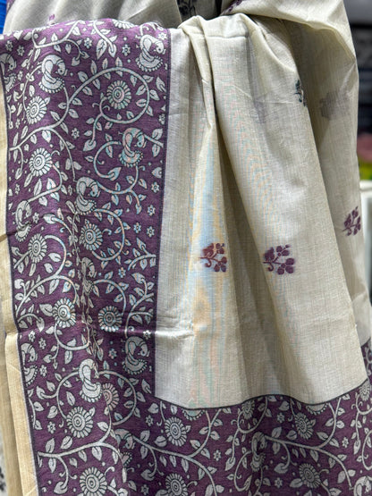 S1 CHANDERI COTTON WITH KALAMKARI BORDER