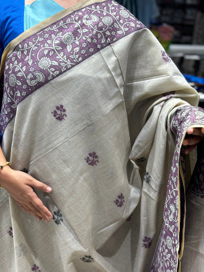 S1 CHANDERI COTTON WITH KALAMKARI BORDER