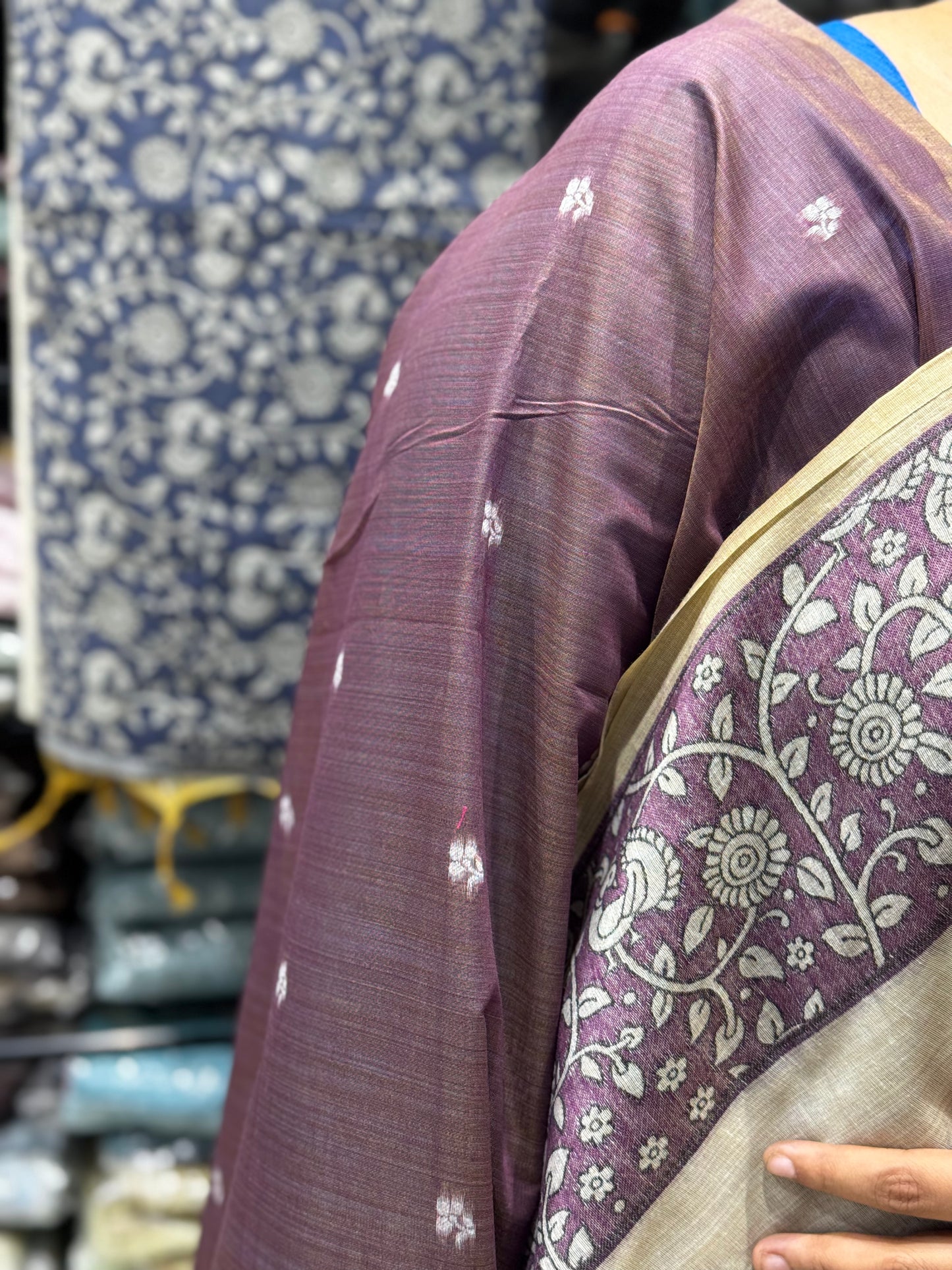 S1 CHANDERI COTTON WITH KALAMKARI BORDER