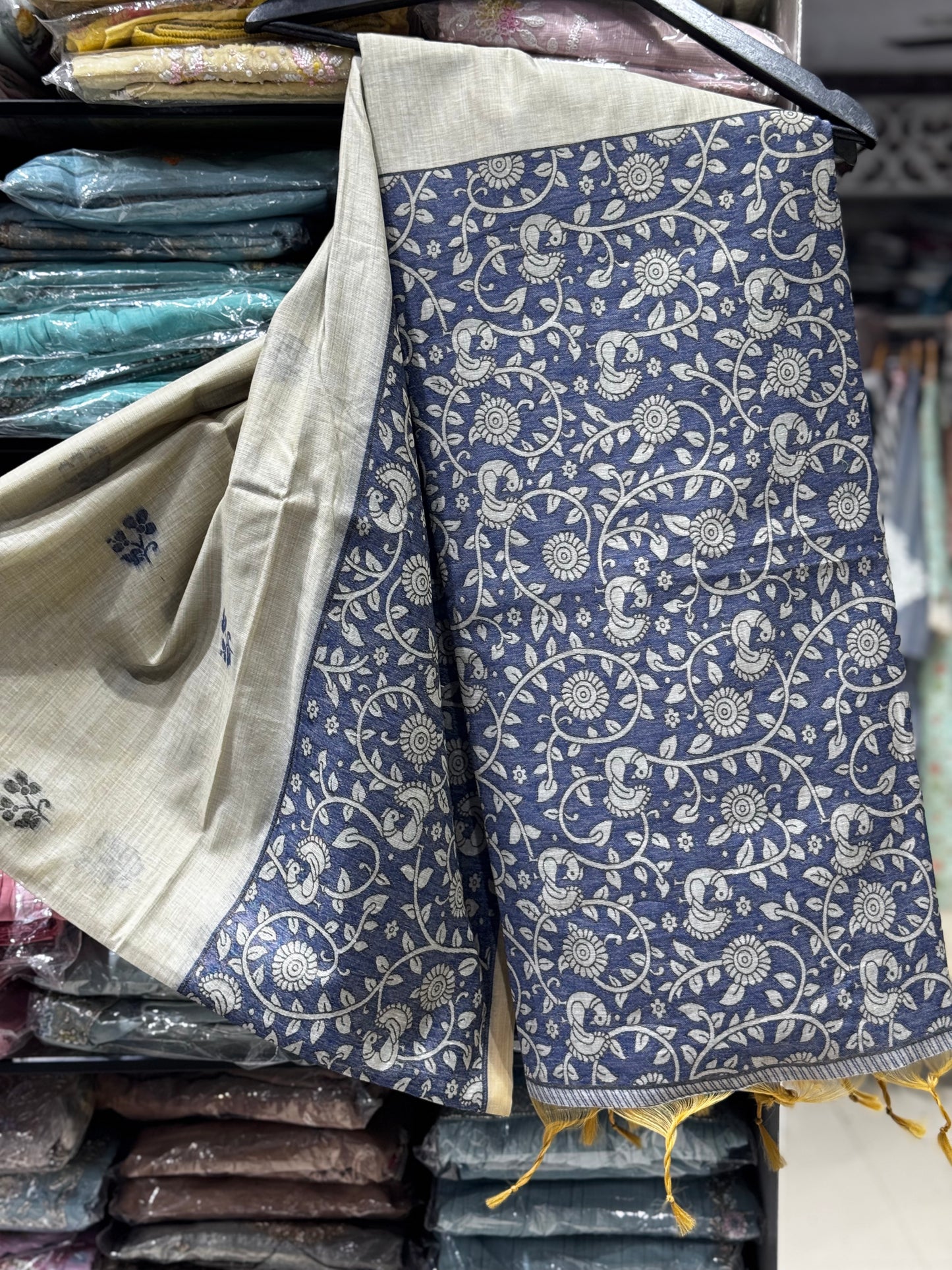 S1 CHANDERI COTTON WITH KALAMKARI BORDER