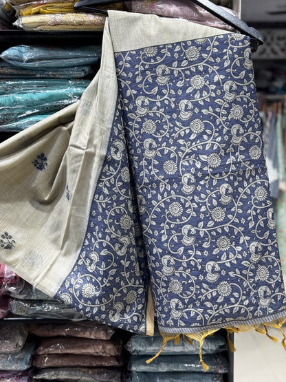 S1 CHANDERI COTTON WITH KALAMKARI BORDER