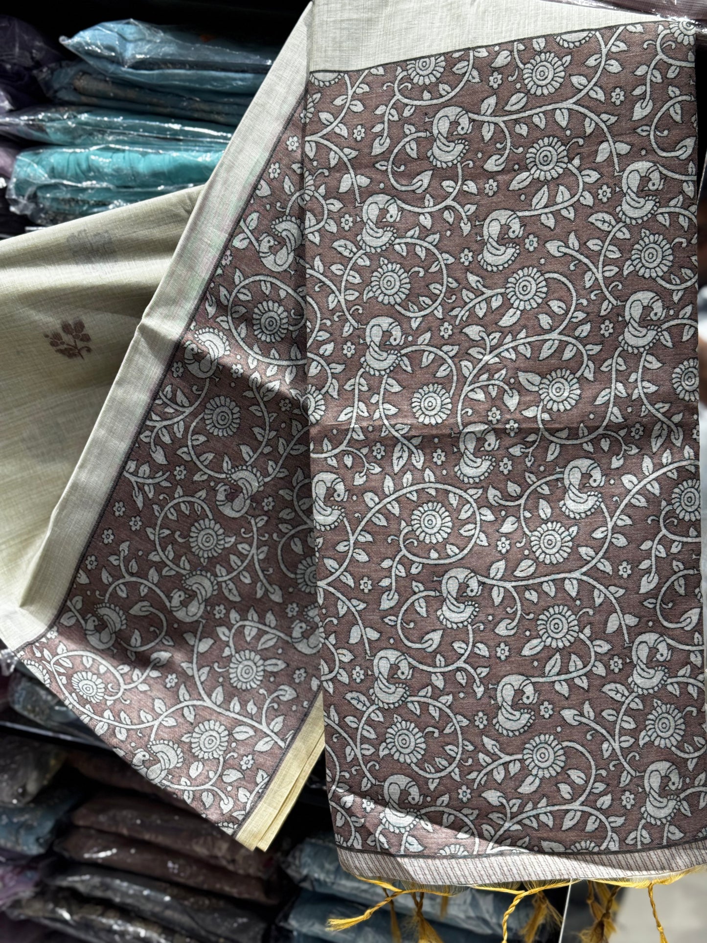 S1 CHANDERI COTTON WITH KALAMKARI BORDER