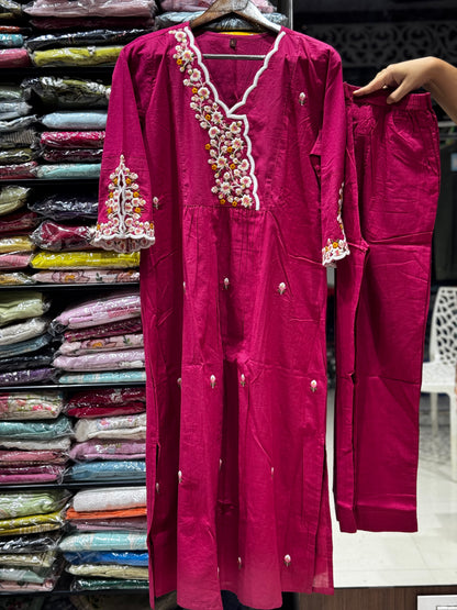 C85 Jaipur cotton cord set with thread work