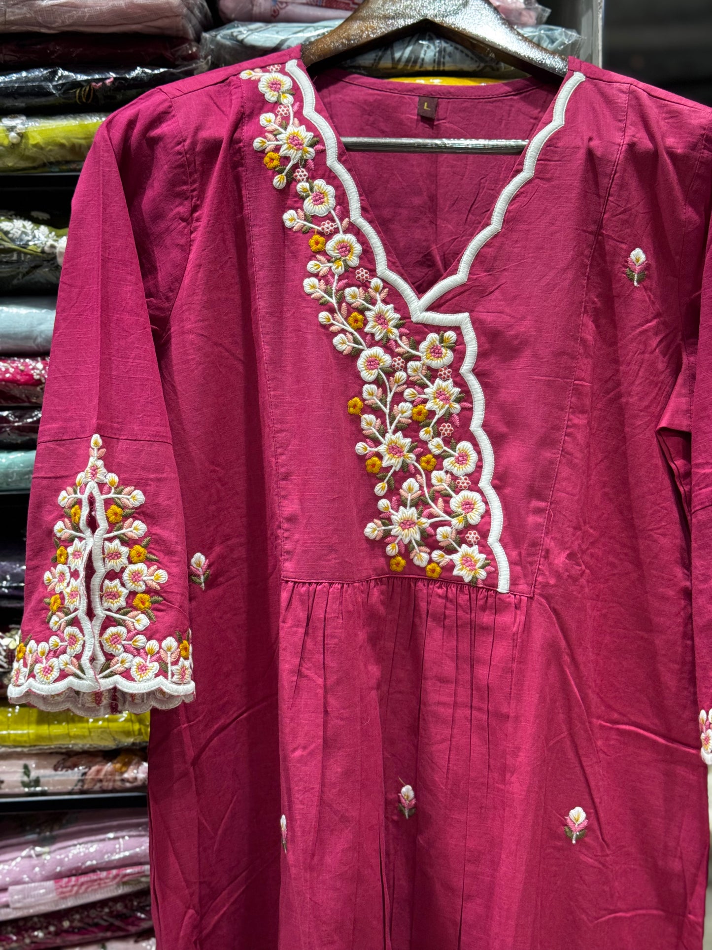 C85 Jaipur cotton cord set with thread work