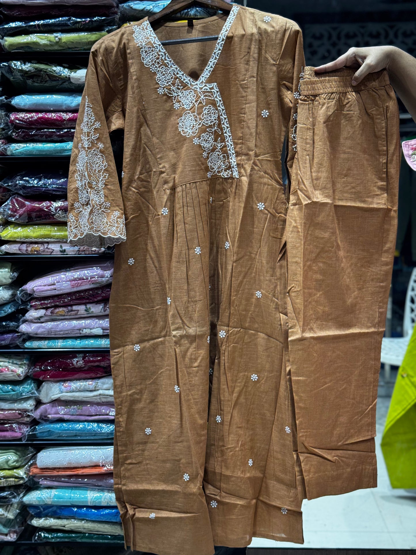 C85 Jaipur cotton cord set with thread work