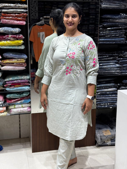 C90 GREY COTTON CAMBRI CORD SET