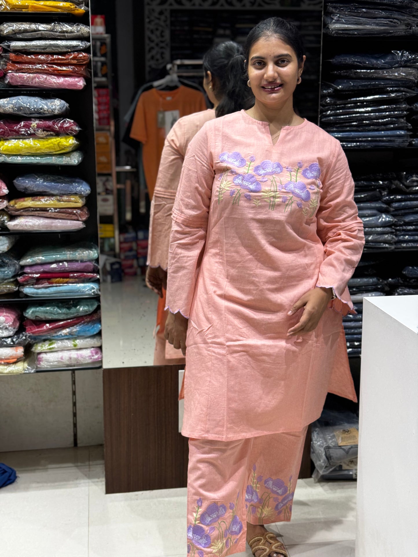 C92 PEACH FLOWER FLEX COTTON CORD SET