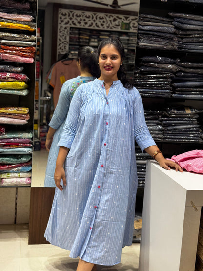 F105 JAMDANI BACKWORK DRESS