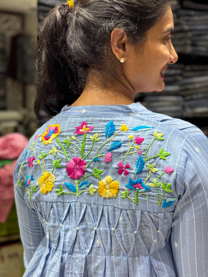 F105 JAMDANI BACKWORK DRESS
