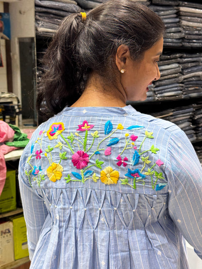 F105 JAMDANI BACKWORK DRESS