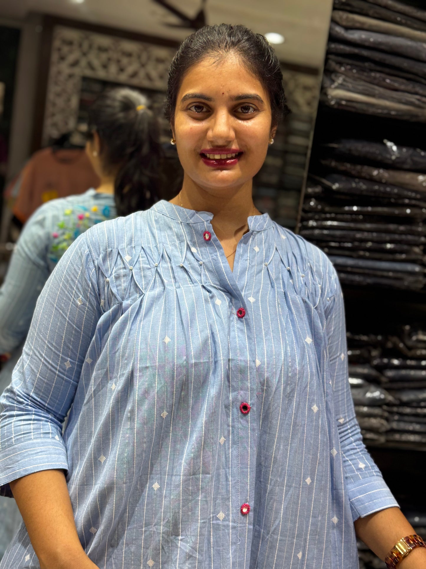 F105 JAMDANI BACKWORK DRESS