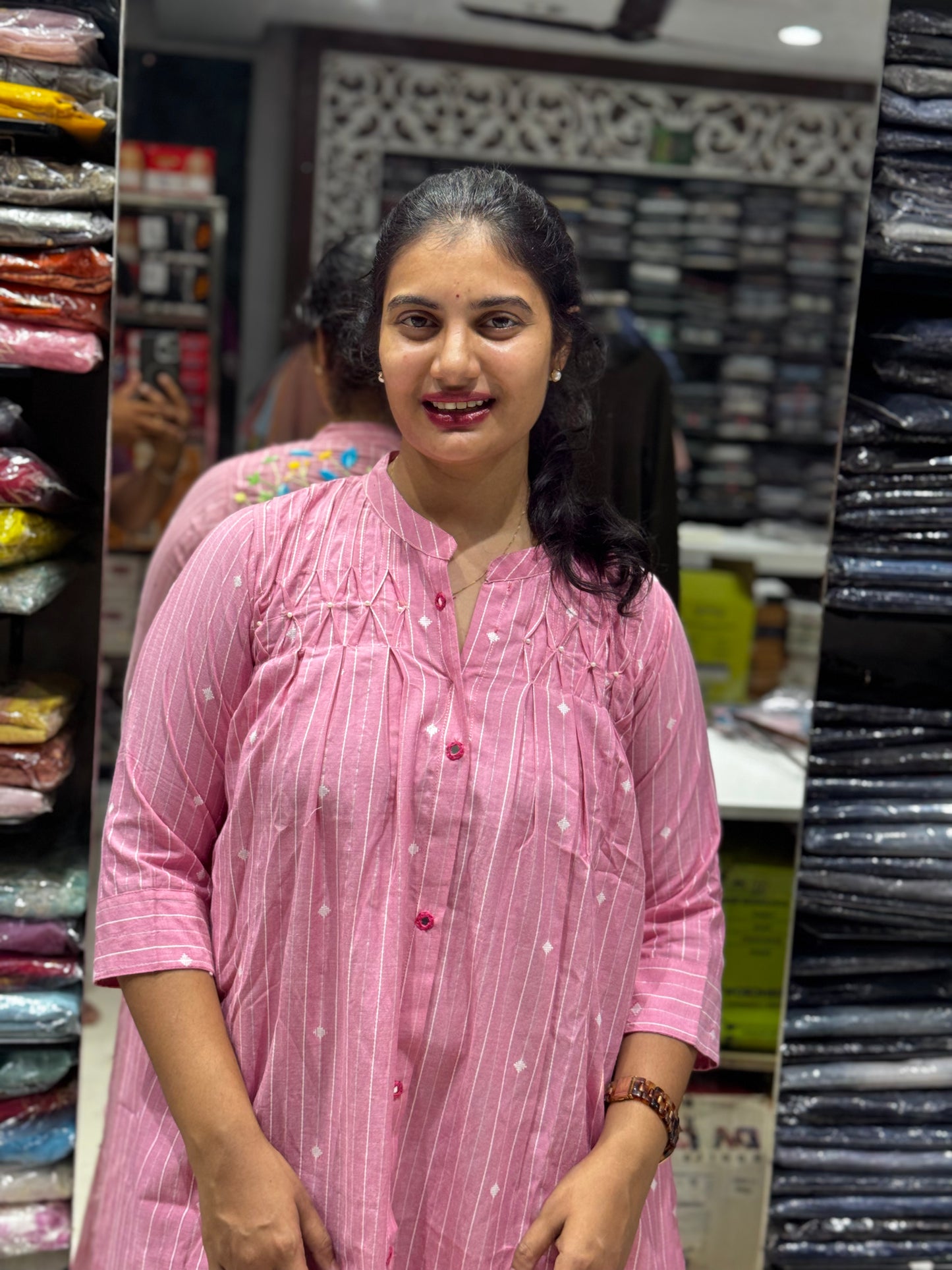 F105 JAMDANI BACKWORK DRESS