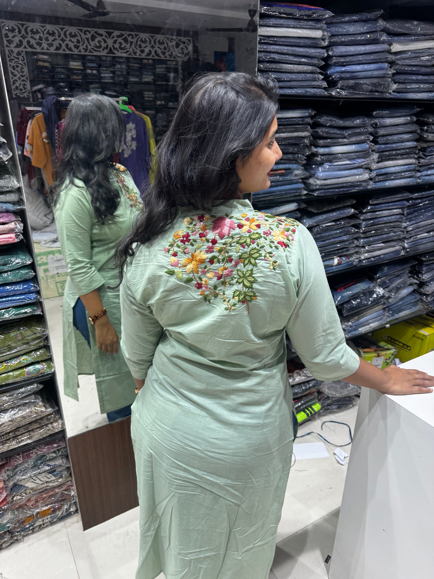 T13 Jaipur Cotton BACK&FRONT Handwork  Kurti