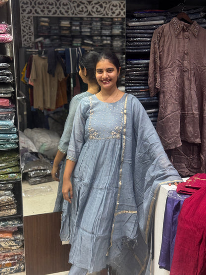 GREY Mulchanderi suit set