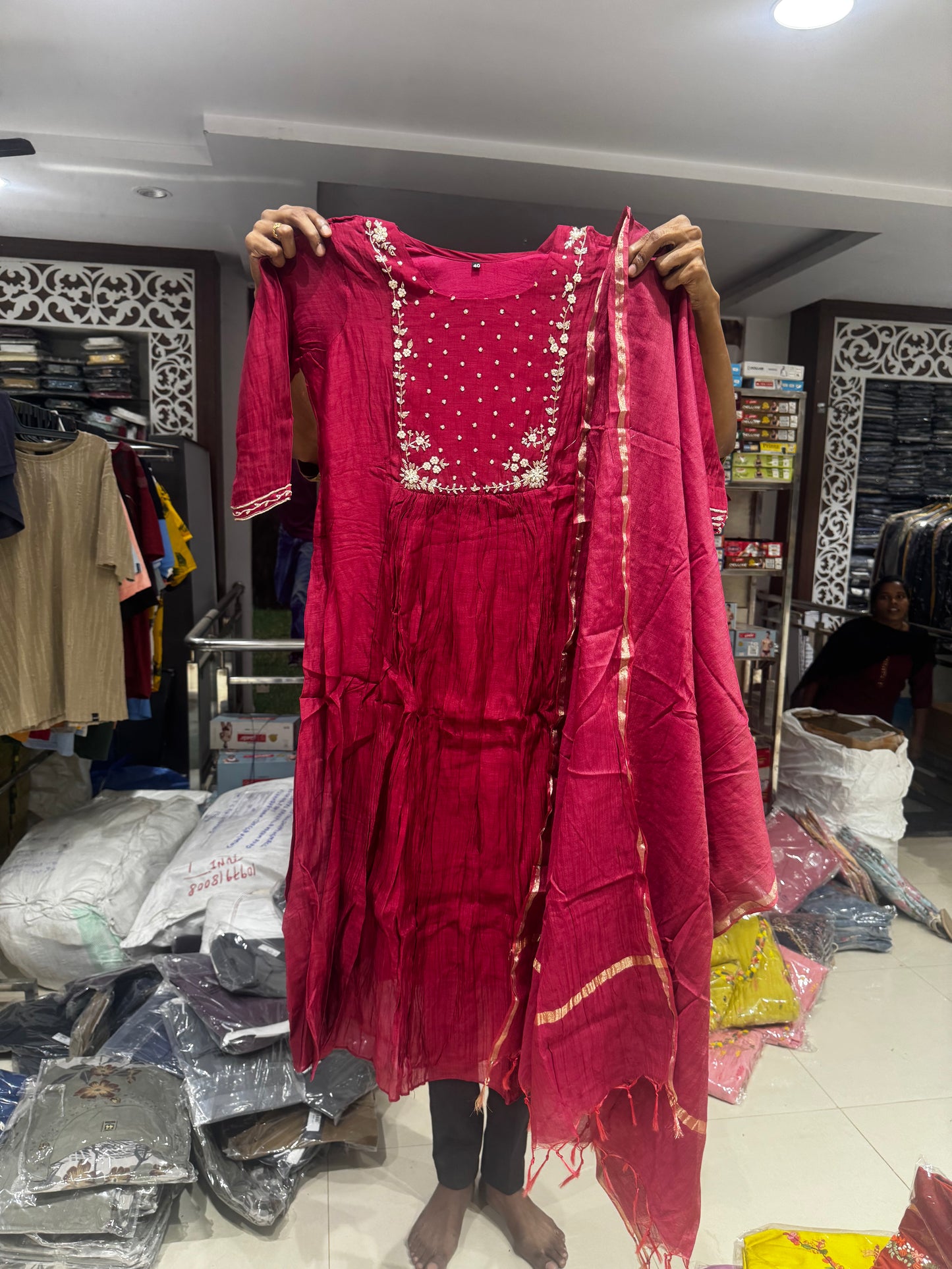 GREY Mulchanderi suit set