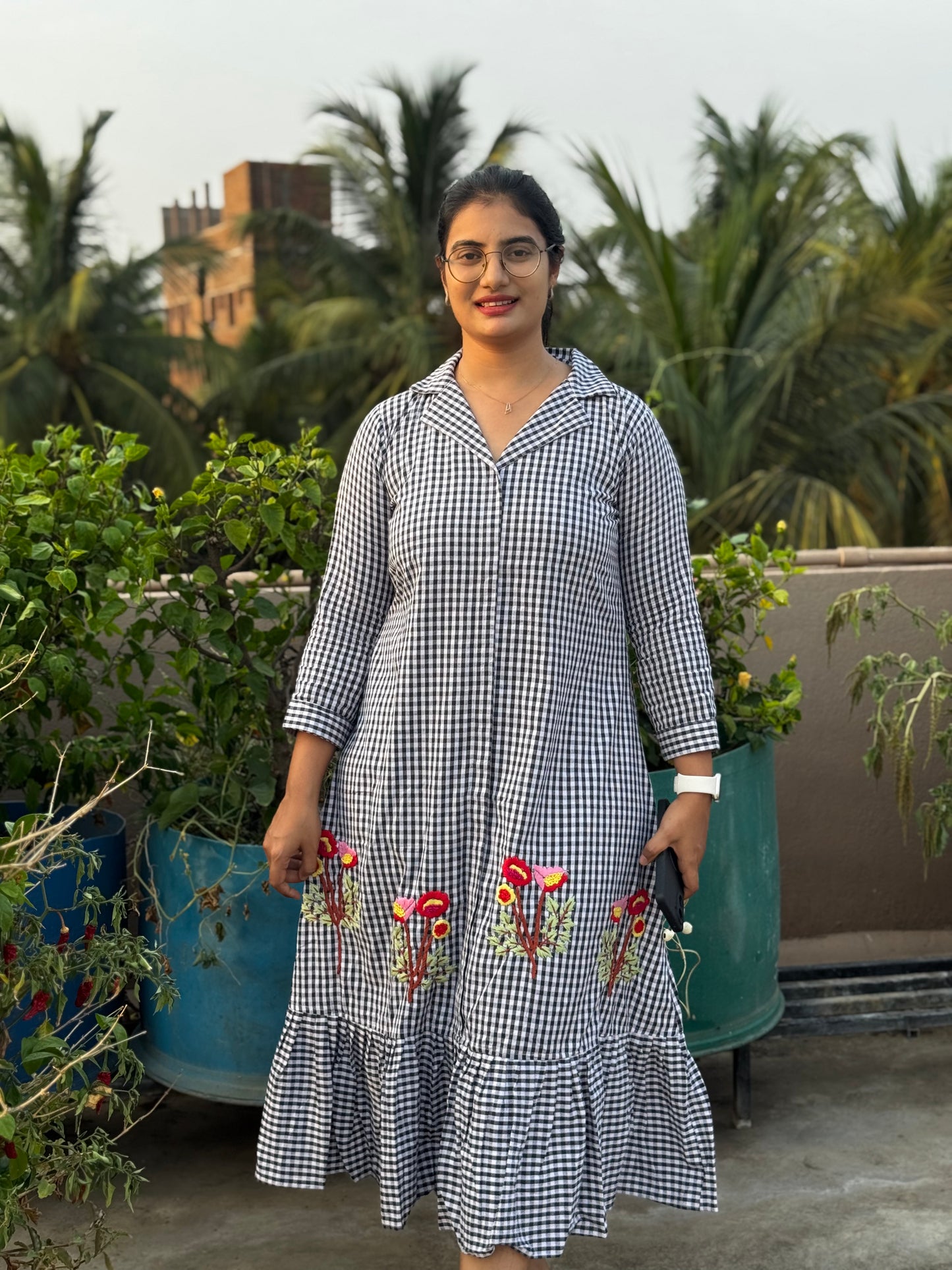 F17 Gingham cotton dress