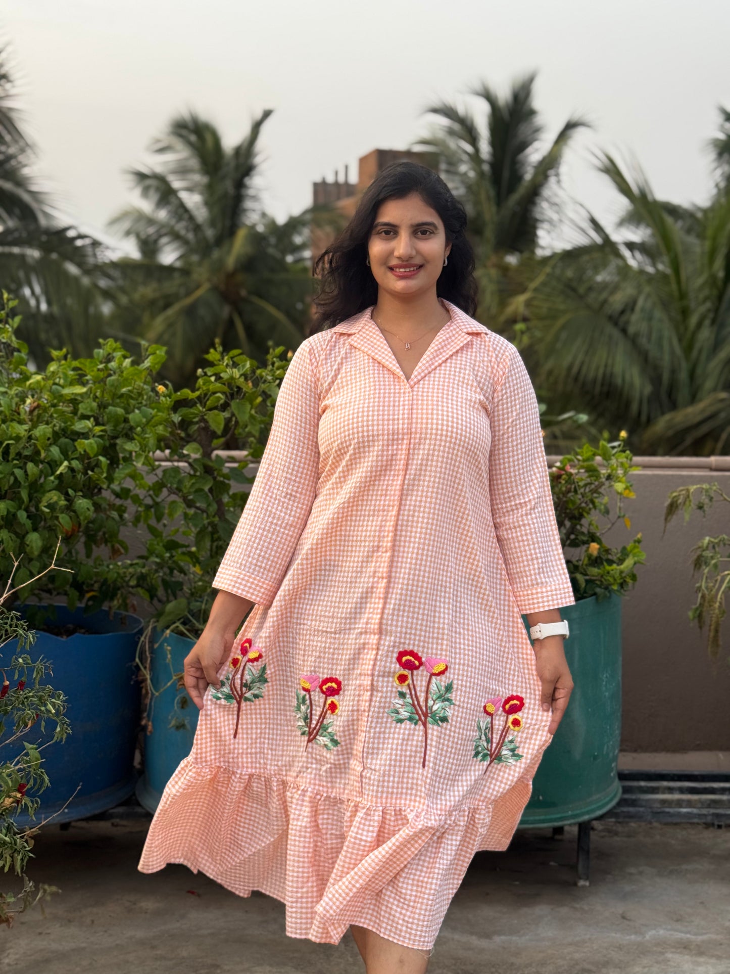 F17 Gingham cotton dress