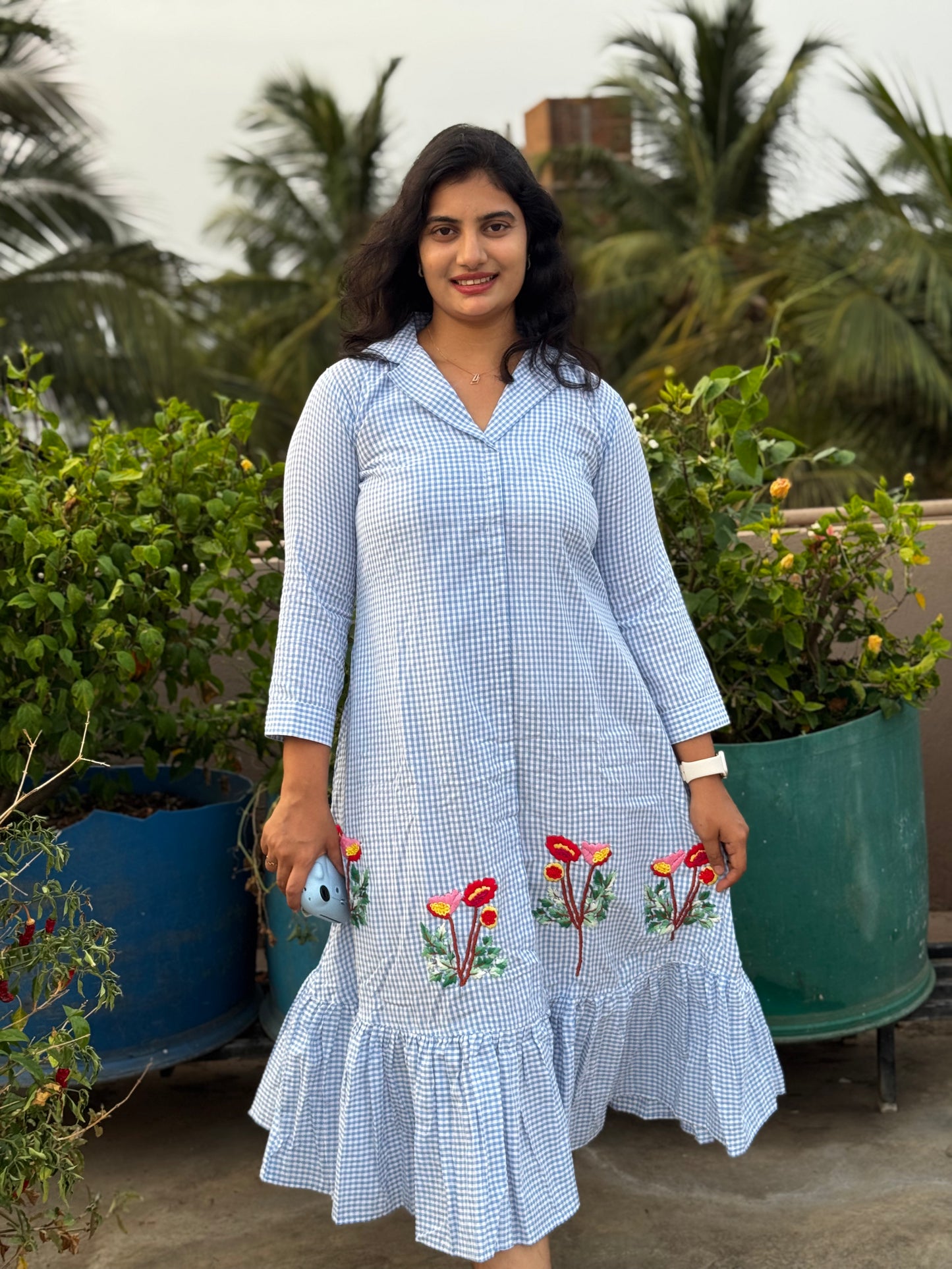 F17 Gingham cotton dress