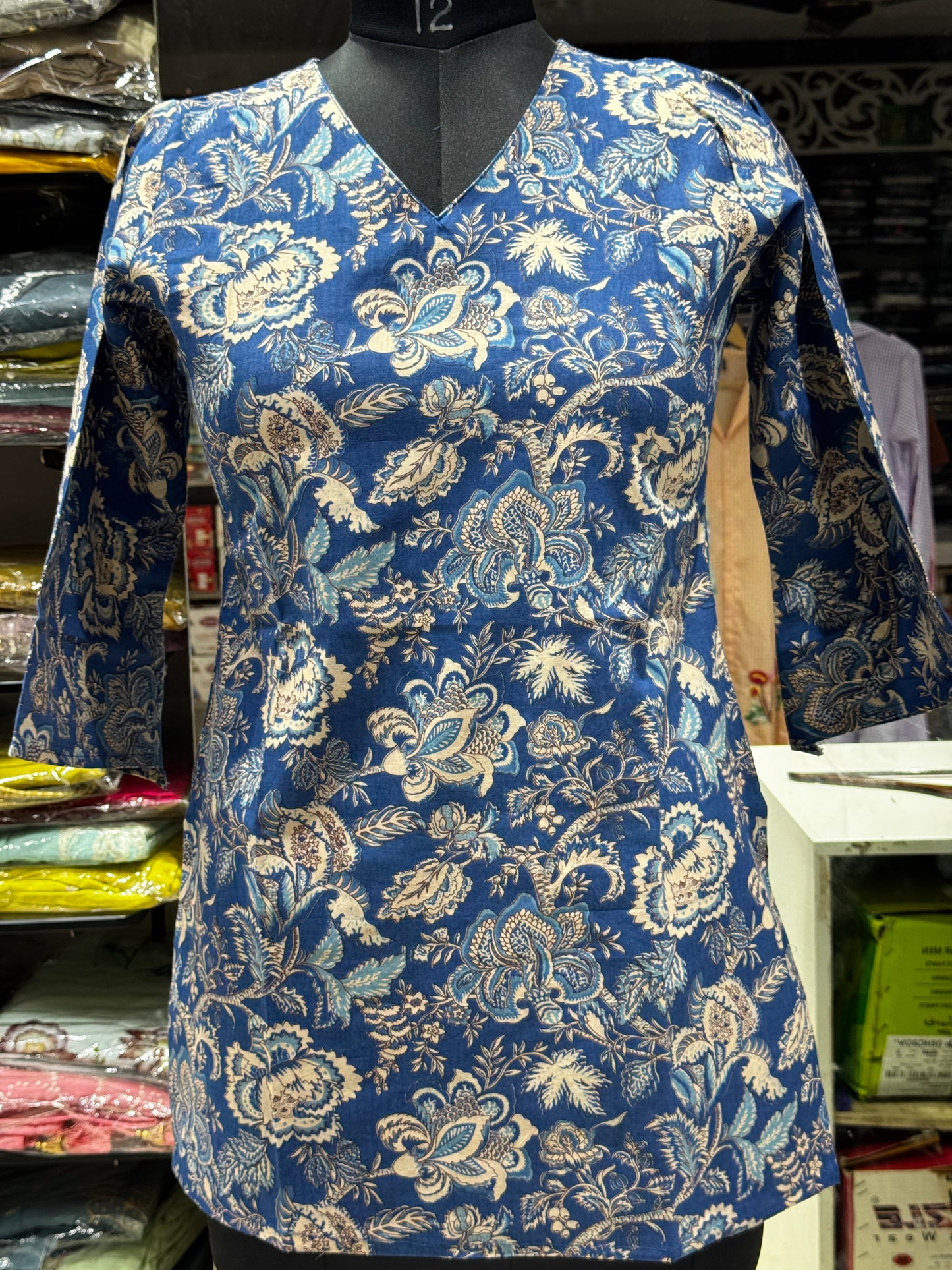 SH5 CORSET BACK COTTON SHORT KURTI