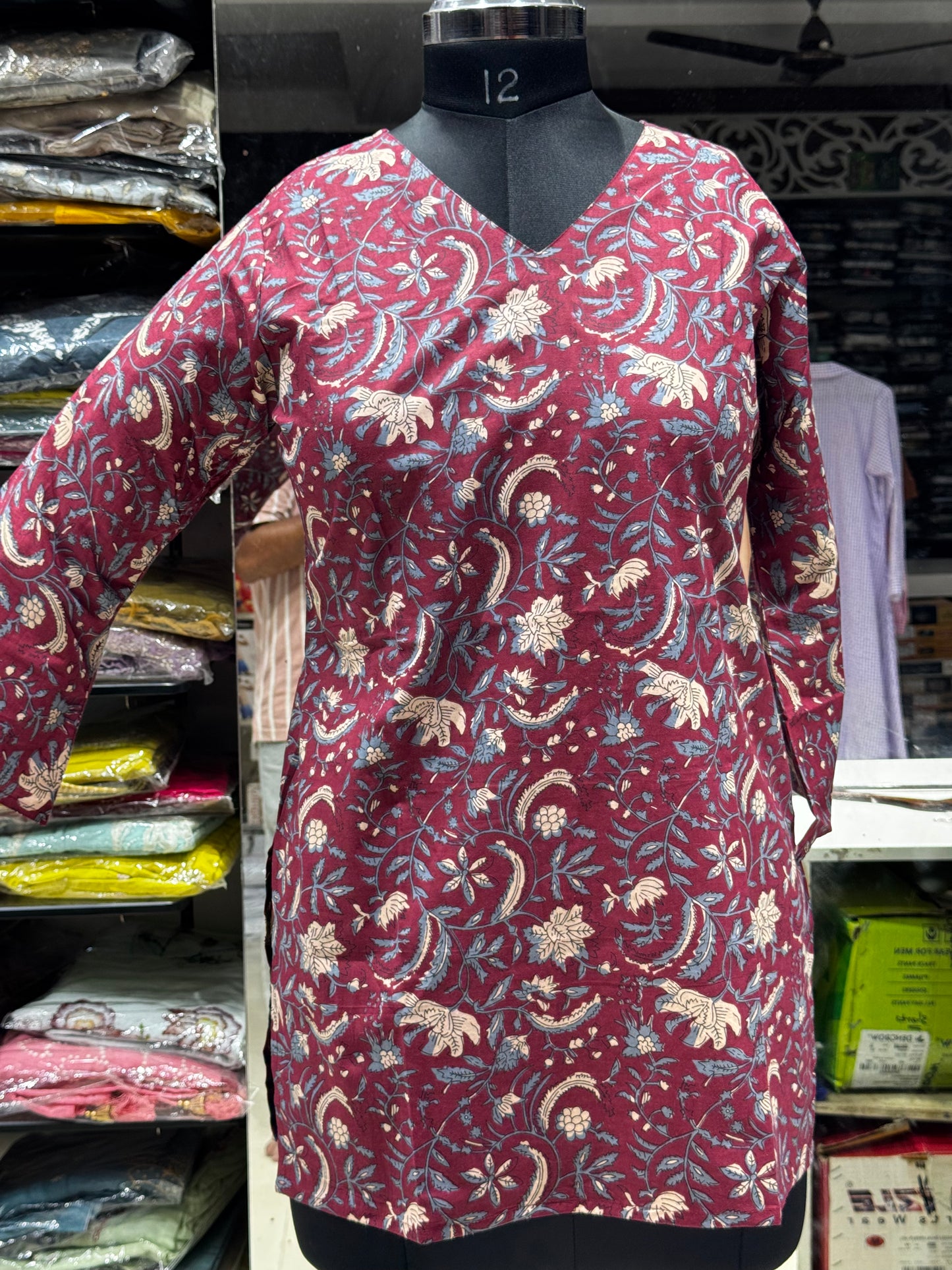 SH5 CORSET BACK COTTON SHORT KURTI