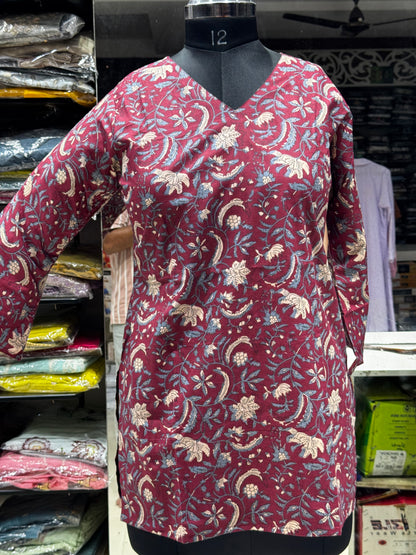 SH5 CORSET BACK COTTON SHORT KURTI