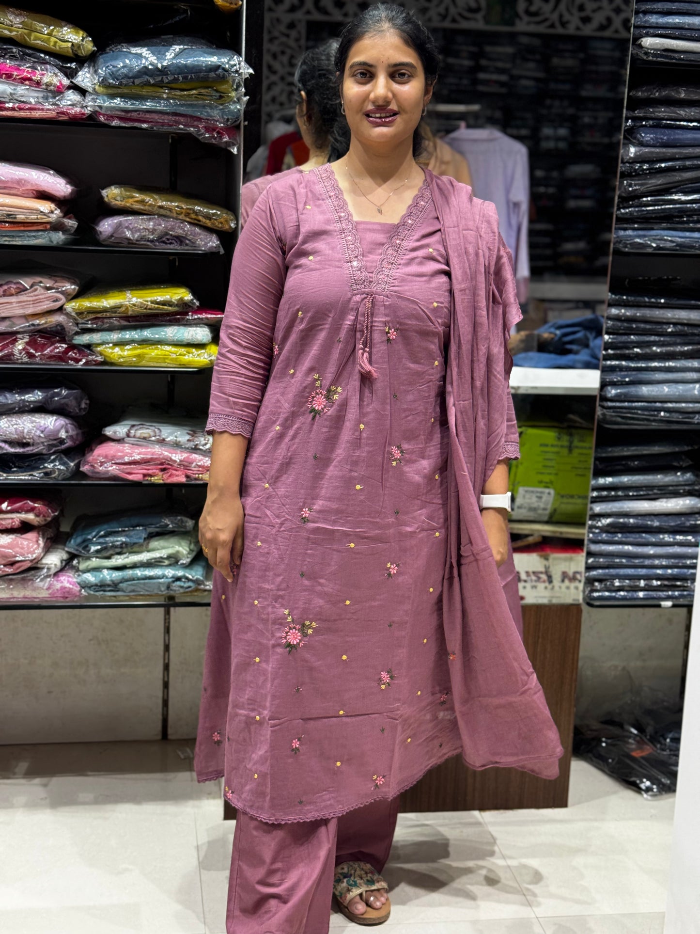 K179 MULMUL COTTON THREE PEICE SET