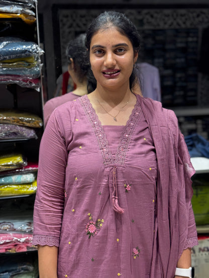 K179 MULMUL COTTON THREE PEICE SET