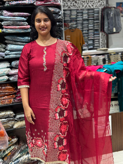 K108 Marron vatican silk  three piece set